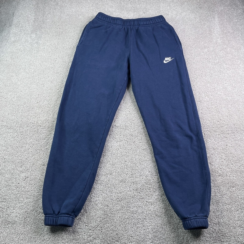 Nike Pants Mens Small Blue‎ Club Fleece Joggers Sweatpants Logo Gym Running